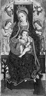 Madonna con Bambino in trono, due angeli e donatore